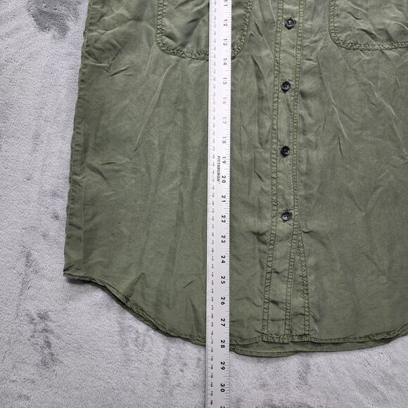 Vintage 80s Jonathan Martin Top Womens S Green Silk Sleeveless Button Up Preppy - Picture 8 of 9